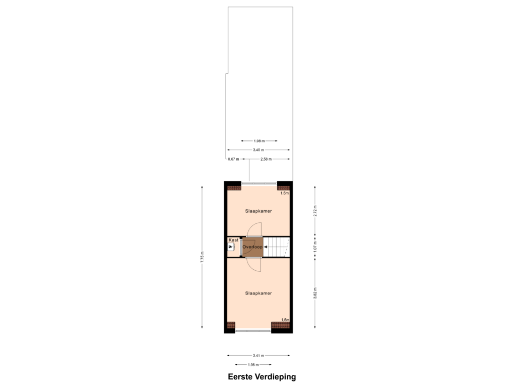 View floorplan of Eerste Verdieping of Roermondseweg 25