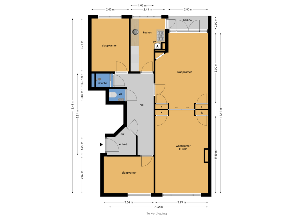 Bekijk plattegrond van 1e verdieping van Fahrenheitstraat 627