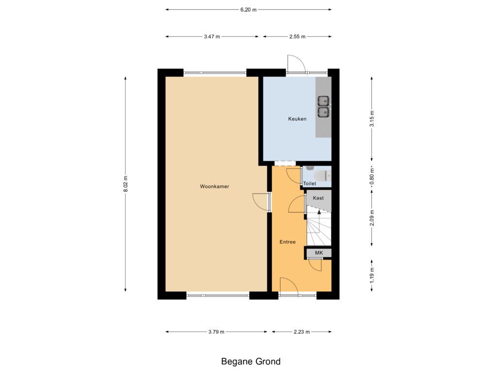 Bekijk plattegrond van Begane Grond van Beneluxlaan 100