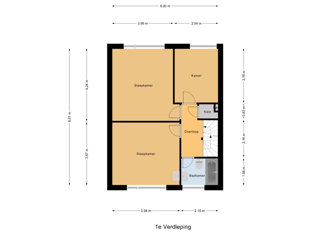 Bekijk plattegrond van 1e Verdieping van Beneluxlaan 100