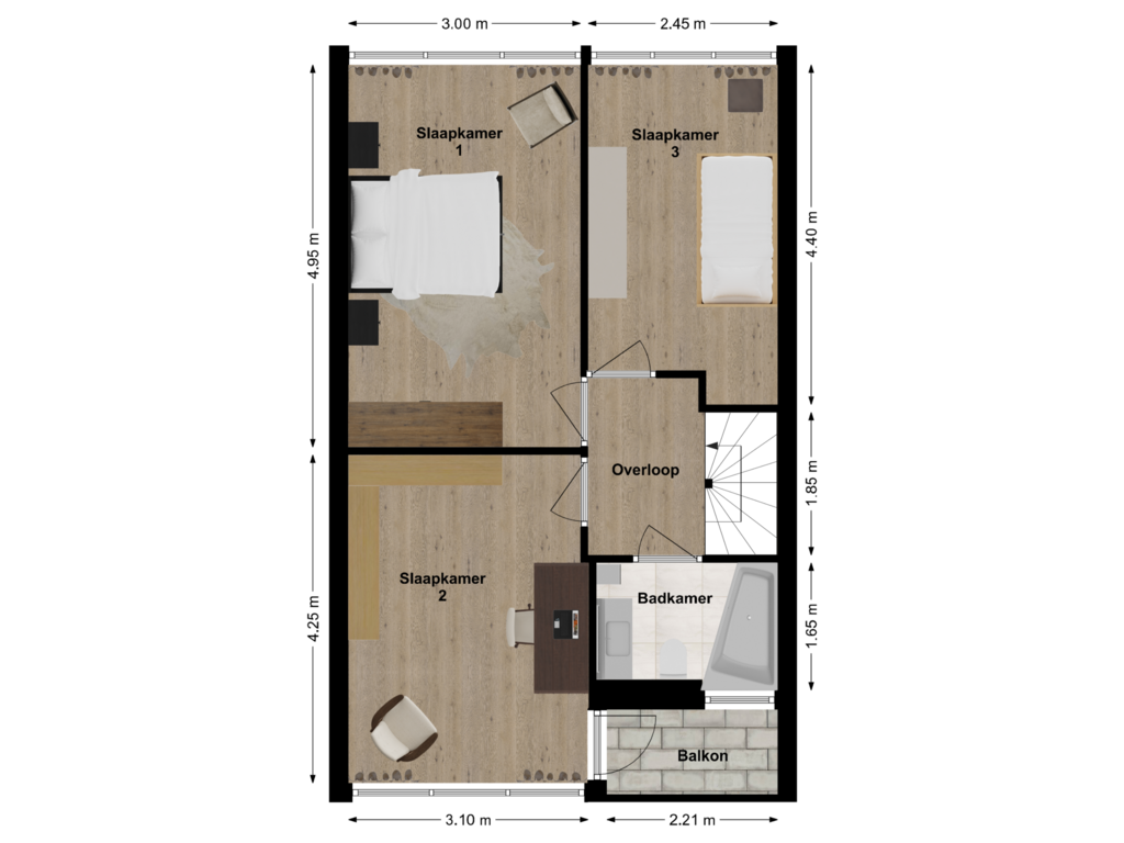 View floorplan of Floor 1 of Andriëtte Peereboom 11