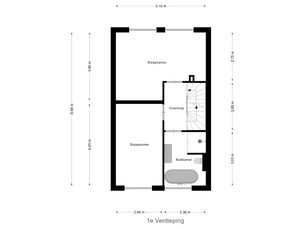 Bekijk plattegrond van 1e Verdieping van Kamillehof 2