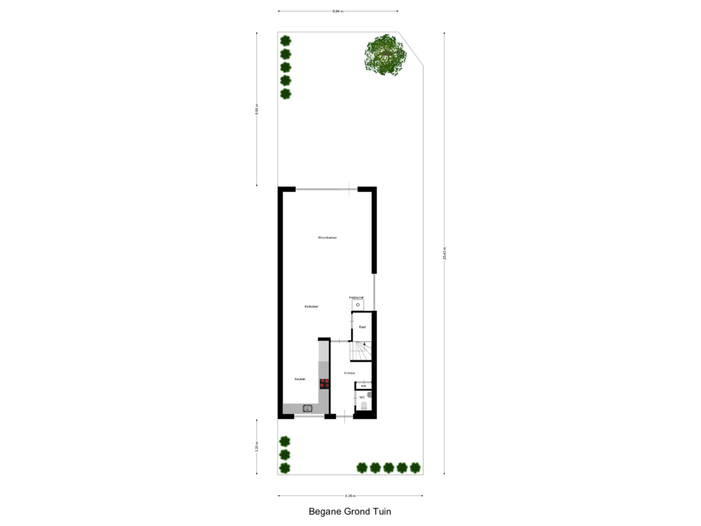 Bekijk plattegrond van Begane Grond Tuin van Kamillehof 2