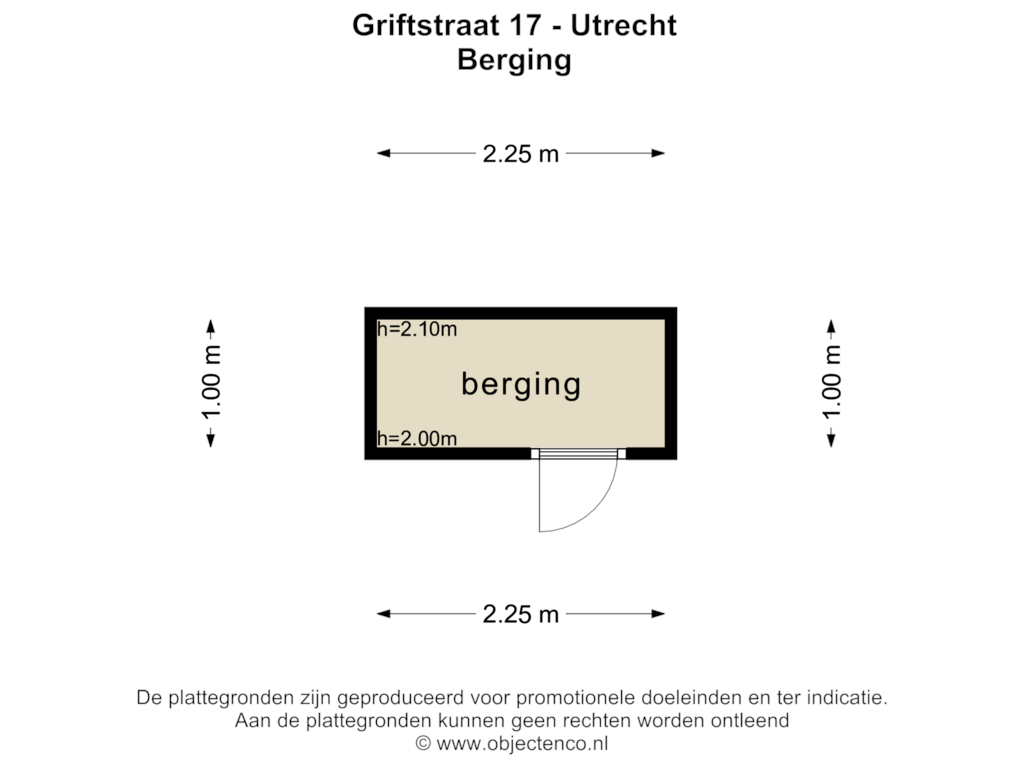 Bekijk plattegrond van BERGING van Griftstraat 17