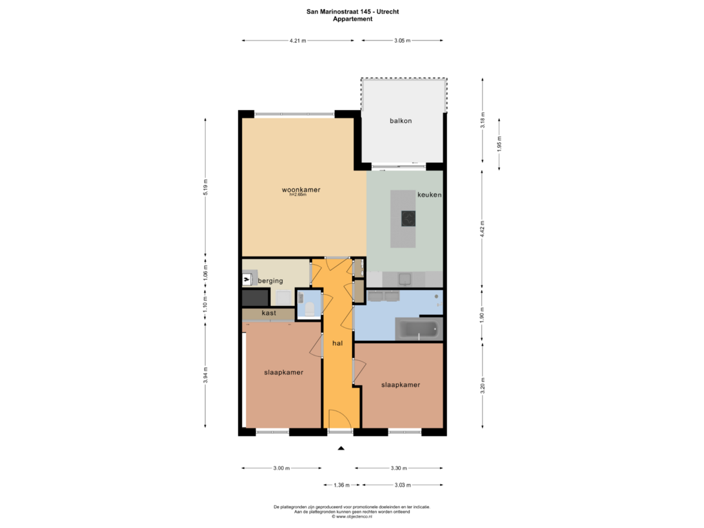 Bekijk plattegrond van Appartement van San Marinostraat 145