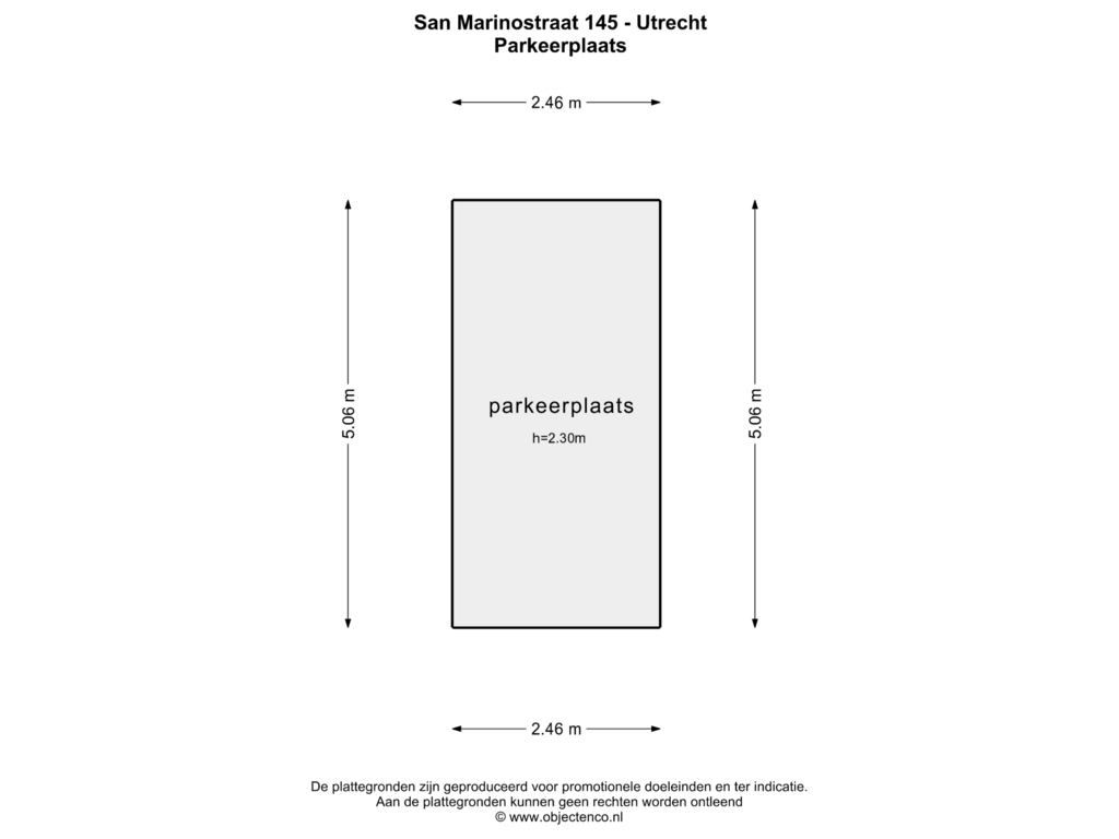 Bekijk plattegrond van PARKEERPLAATS van San Marinostraat 145