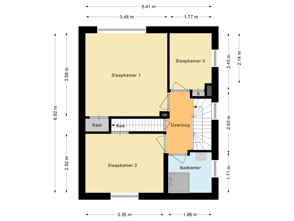 Bekijk plattegrond van Eerste verdieping van Klaproosstraat 8