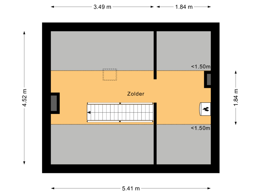 Bekijk plattegrond van Tweede verdieping van Klaproosstraat 8