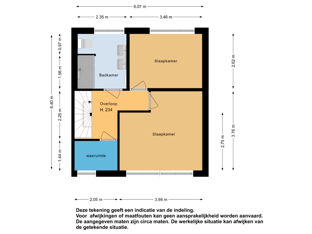 View floorplan of Eerste verdieping of Pastoor Suidgeeststraat 88