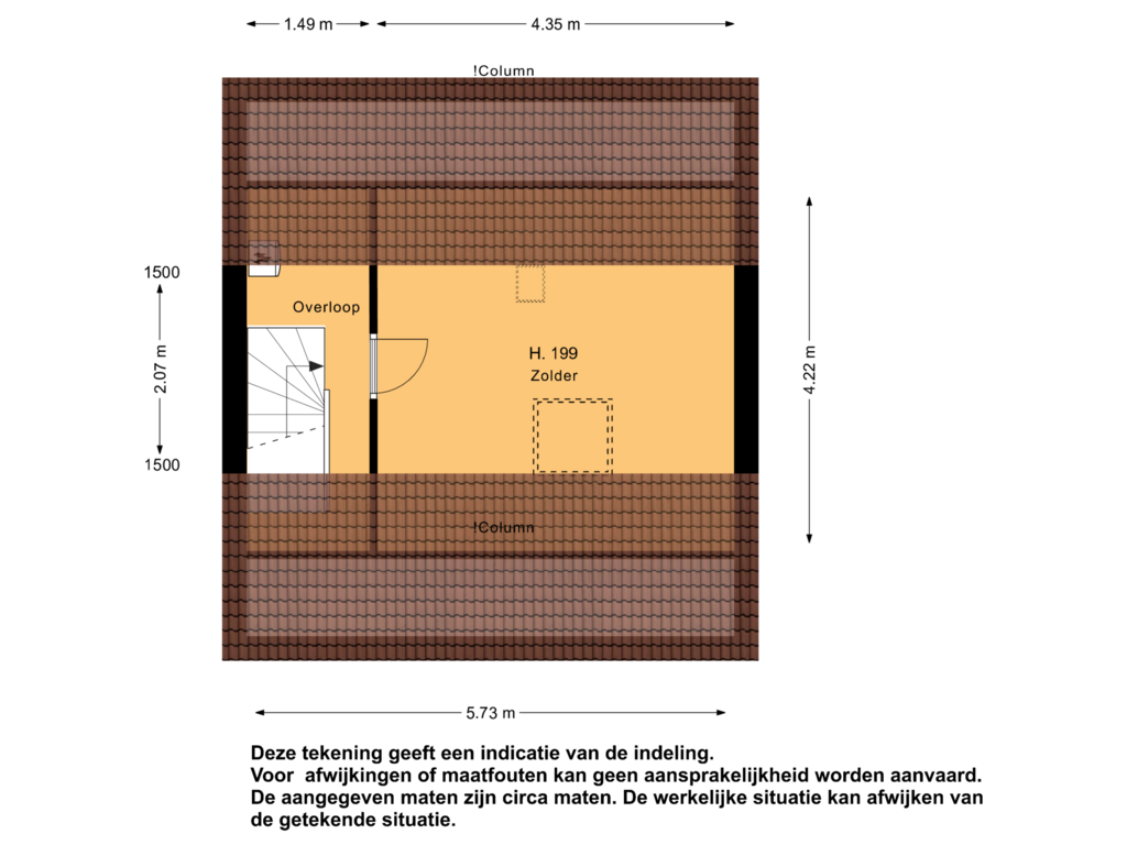 View floorplan of Tweede verdieping of Pastoor Suidgeeststraat 88