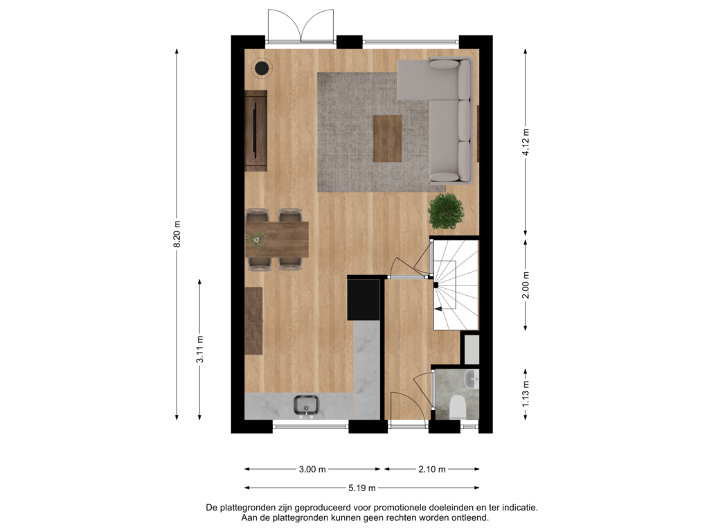 Bekijk plattegrond van Begane grond van Jan Darkennisstraat 16