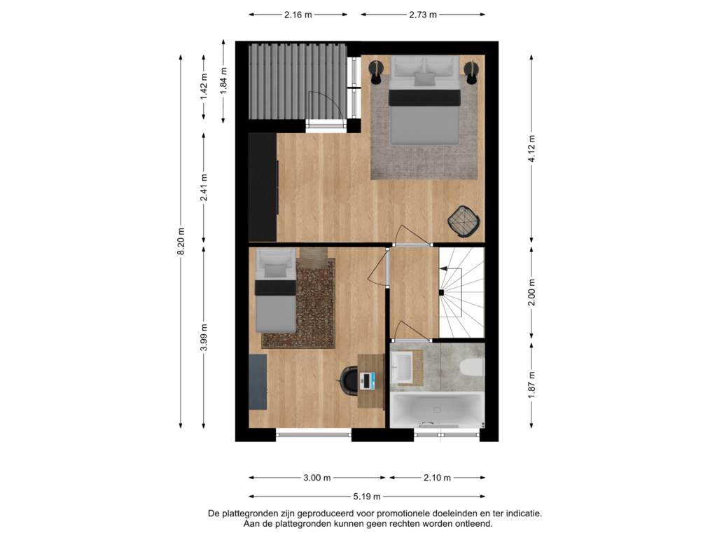 Bekijk plattegrond van Eerste verdieping van Jan Darkennisstraat 16