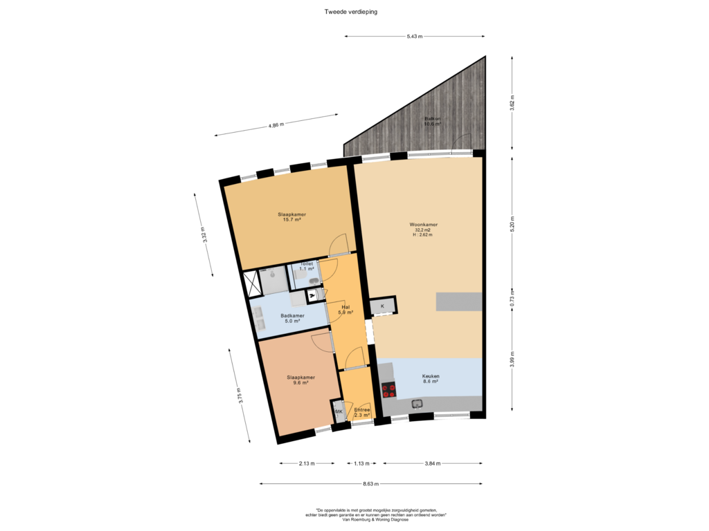 Bekijk plattegrond van Tweede verdieping van Einsteinstraat 145