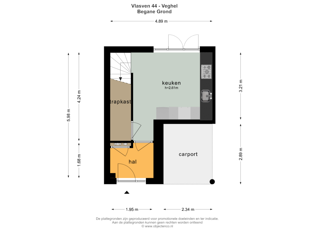 Bekijk plattegrond van BEGANE GROND van Vlasven 44