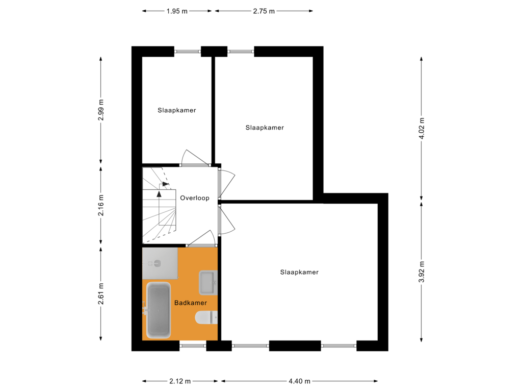 View floorplan of 1e Verdieping of Donge 33