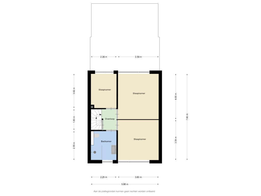 View floorplan of Eerste verdieping of Snoekstraat 6