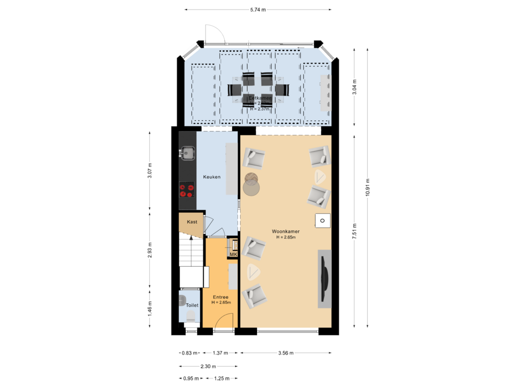 Bekijk plattegrond van Begane grond van Dr Schaepmanstraat 3