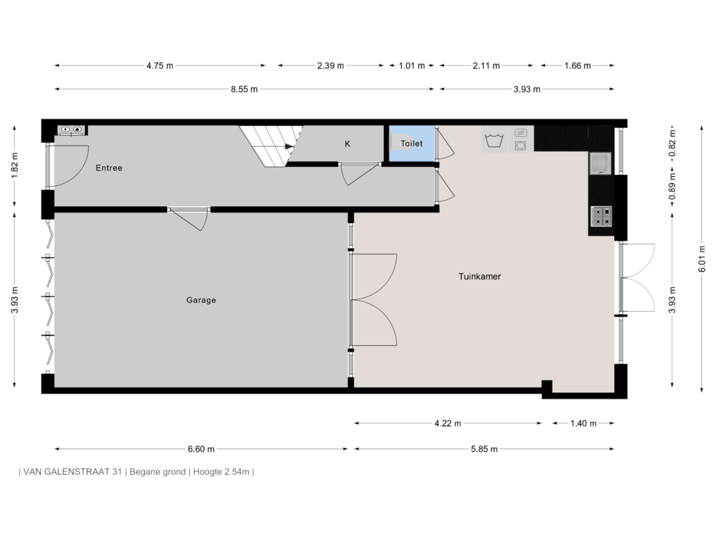 Bekijk plattegrond van Begane grond van Van Galenstraat 31