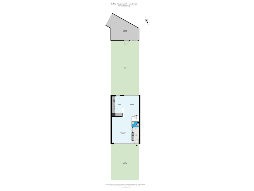 View floorplan of Perceeltekening of Dr. M.L. Kingstraat 26