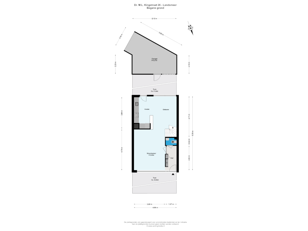 View floorplan of Begane grond of Dr. M.L. Kingstraat 26