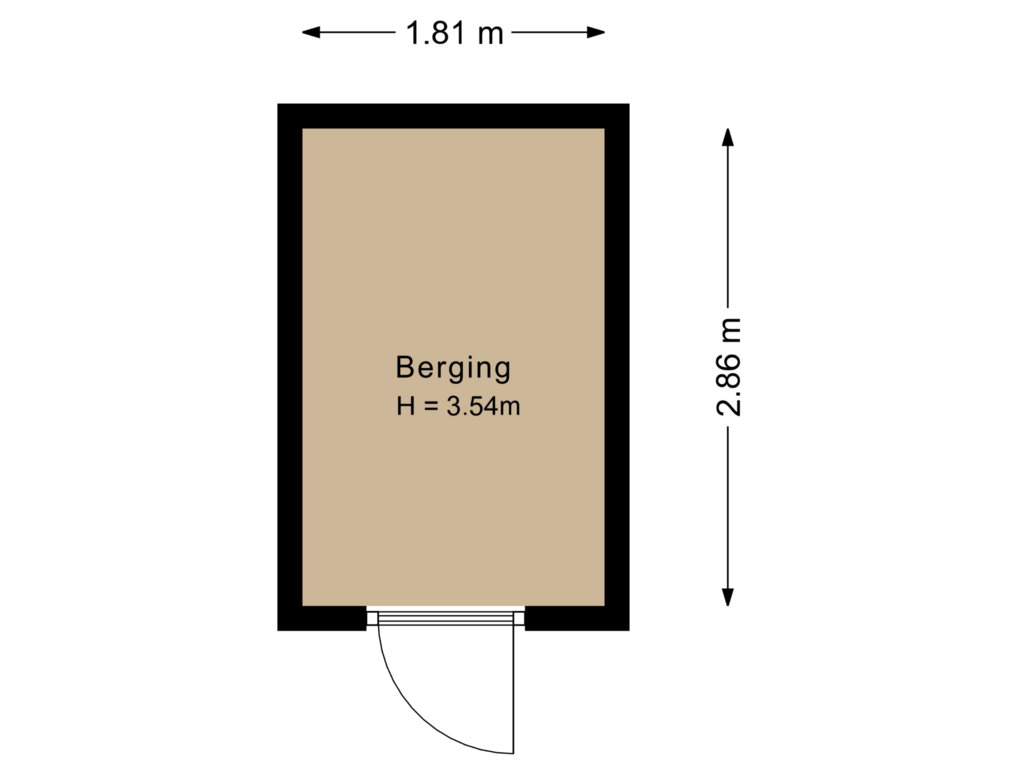 View floorplan of Berging of Piet Mondriaansingel 101