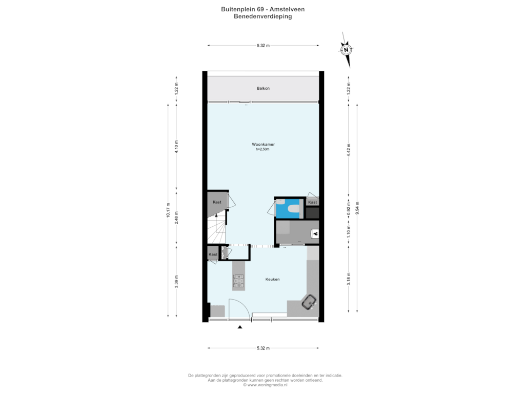 View floorplan of Benedenverdieping of Buitenplein 69