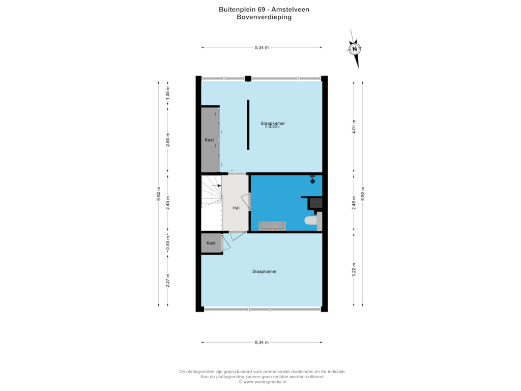 View floorplan of Bovenverdieping of Buitenplein 69