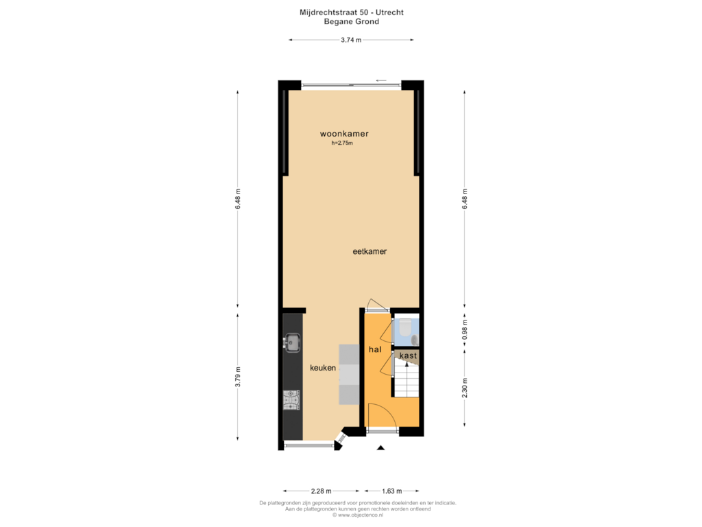 Bekijk plattegrond van BEGANE GROND van Mijdrechtstraat 50