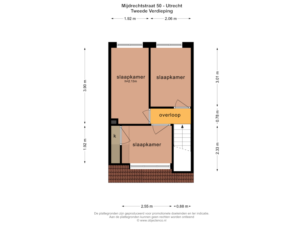 Bekijk plattegrond van TWEEDE VERDIEPING van Mijdrechtstraat 50