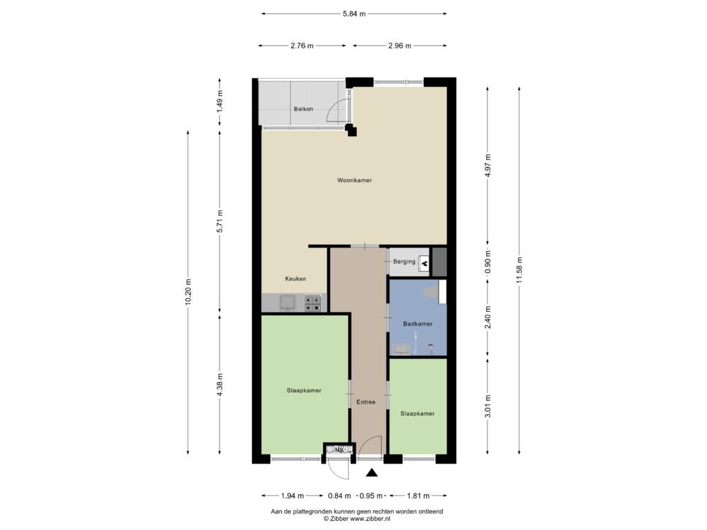 View floorplan of Appartement of Unescostraat 60