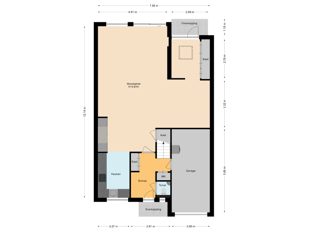 Bekijk plattegrond van Begane Grond van Sparrenlaan 2-A