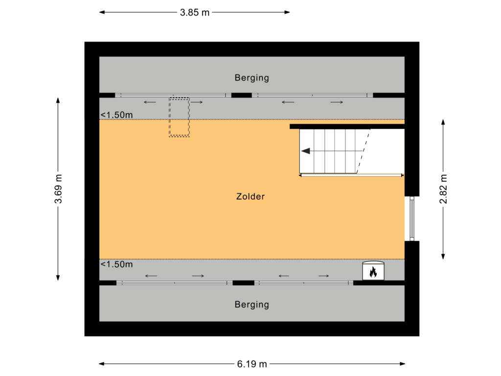 View floorplan of Tweede verdieping of Honingland 9