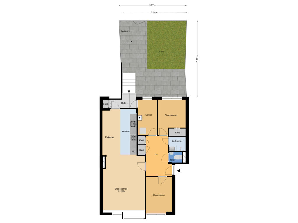 Bekijk plattegrond van Situatie van Burgemeester Elsenlaan 56