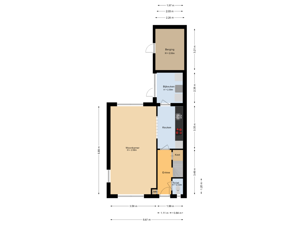 Bekijk plattegrond van Begane grond van Hoptilsterdyk 18