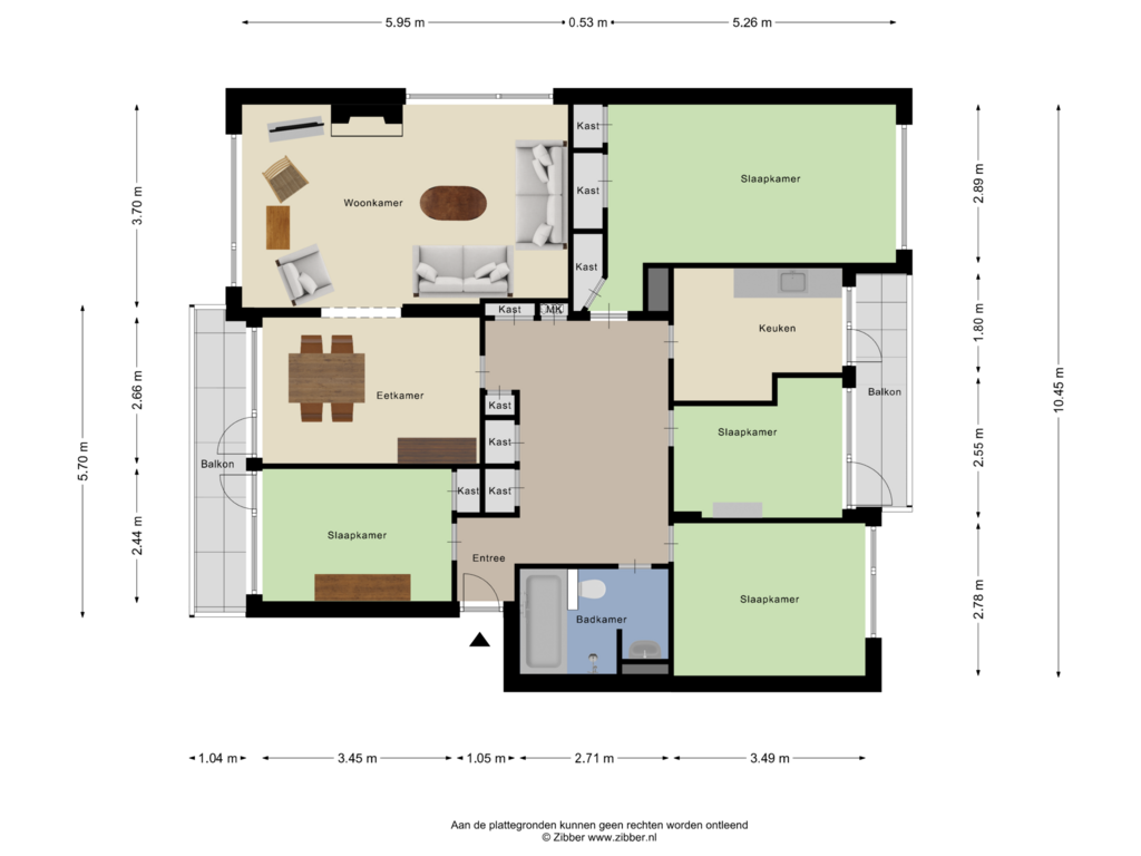 View floorplan of Appartement of Stadswal 20-A