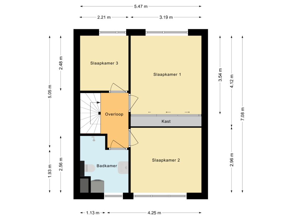 View floorplan of Eerste Verdieping of Zeijerveen 2