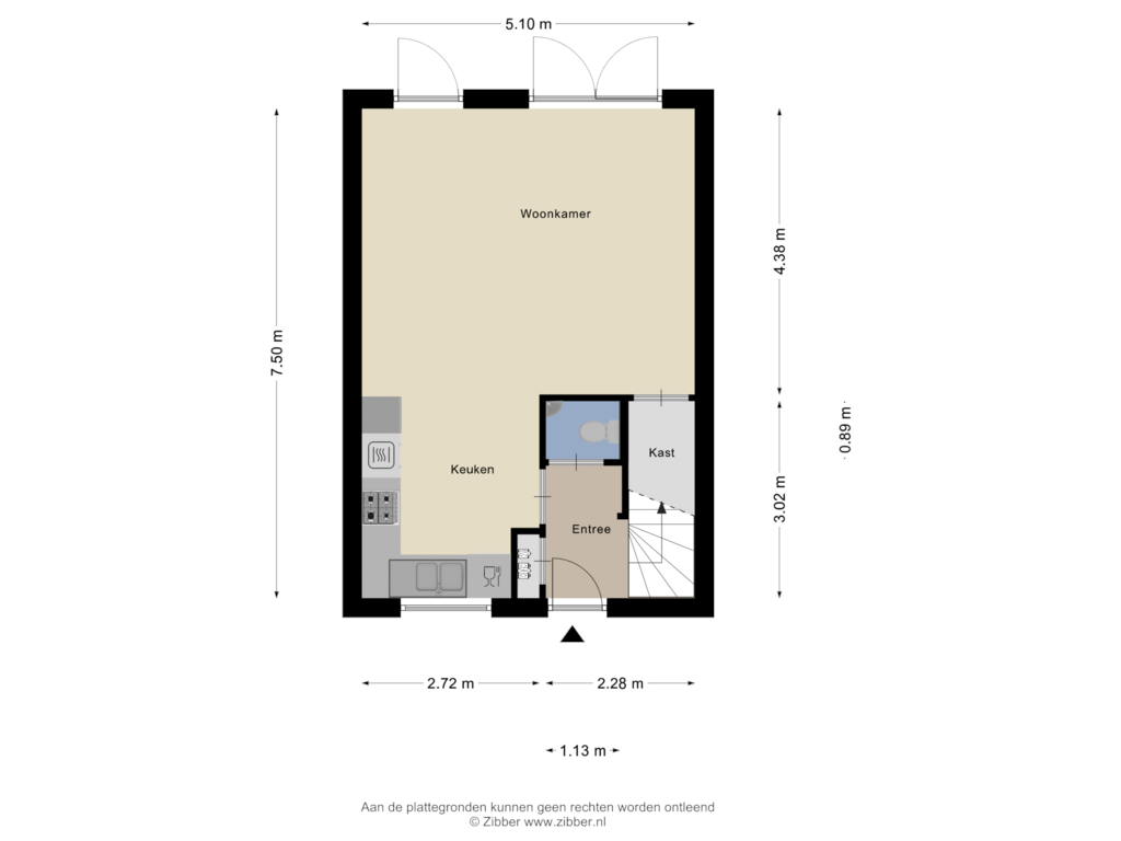 View floorplan of Begane Grond of Dubbelspoor 17