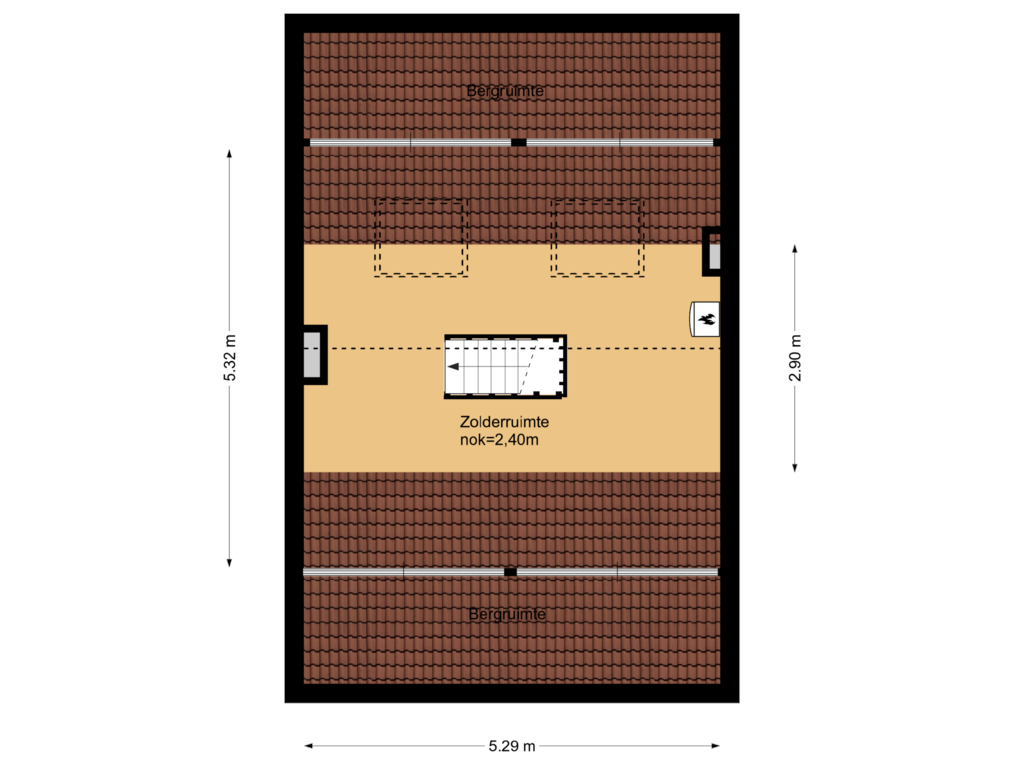 Bekijk plattegrond van 2e verdieping van Onder de Boompjes 15