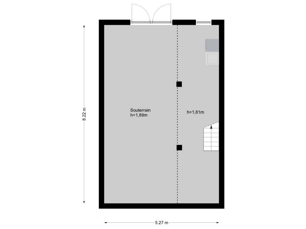 Bekijk plattegrond van Souterrain van Onder de Boompjes 15