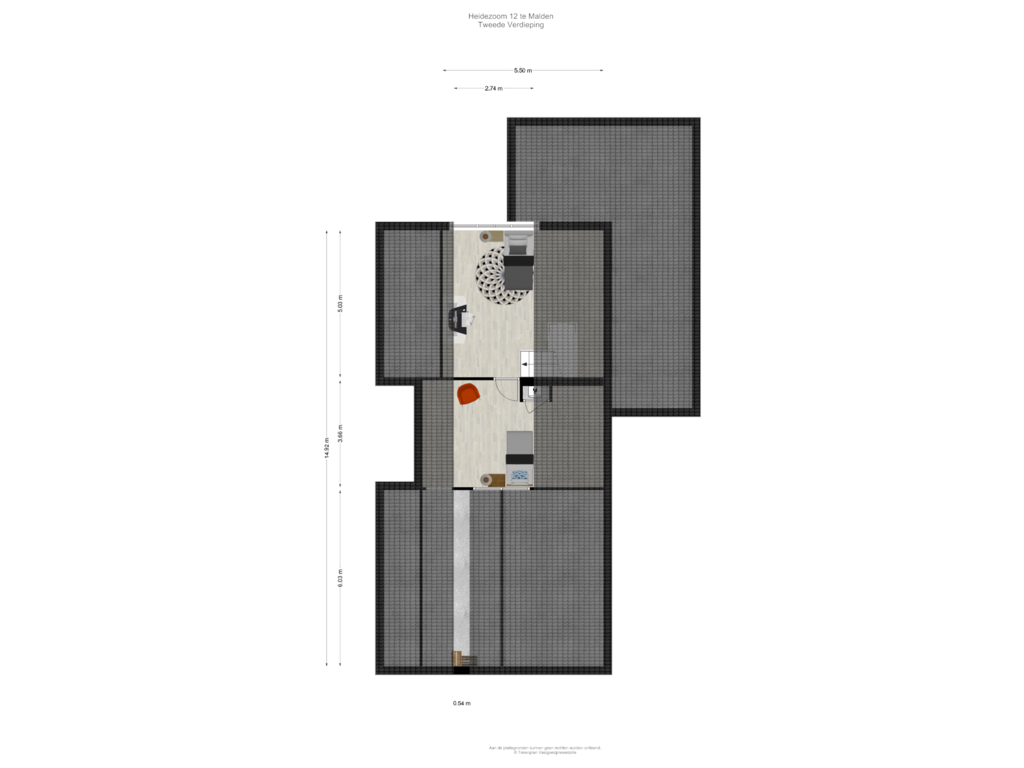 Bekijk plattegrond van Tweede Verdieping van Heidezoom 12