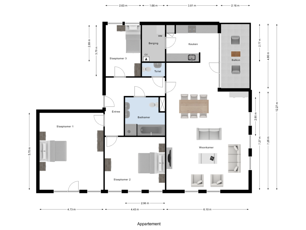 Bekijk plattegrond van Appartement van Nieuwe Heilaarstraat 43