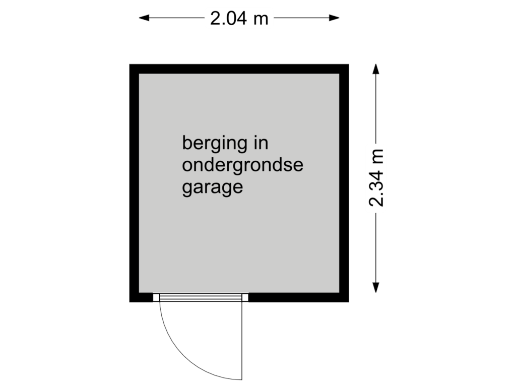 Bekijk plattegrond van Berging in ondergrondse garage van Nieuwe Heilaarstraat 43