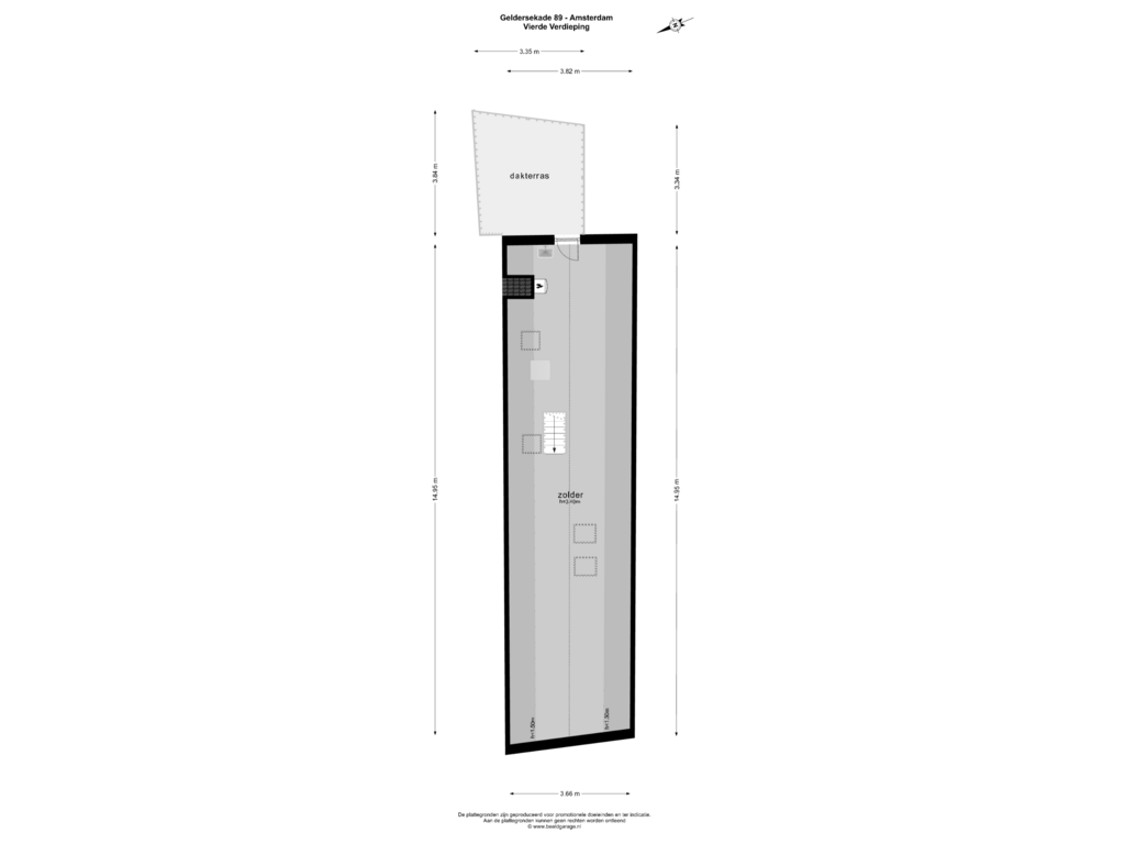 Bekijk plattegrond van Vierde Verdieping van Geldersekade 89-H