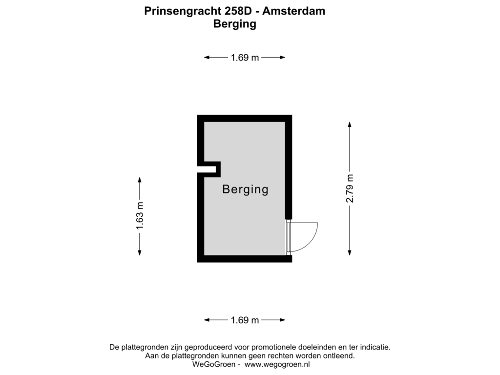 Bekijk plattegrond van BERGING van Prinsengracht 258-B