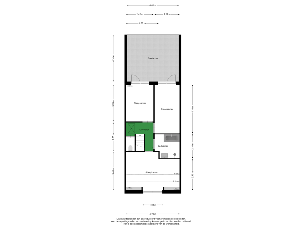 Bekijk plattegrond van 1e Verdieping van Nachtegaallaan 19