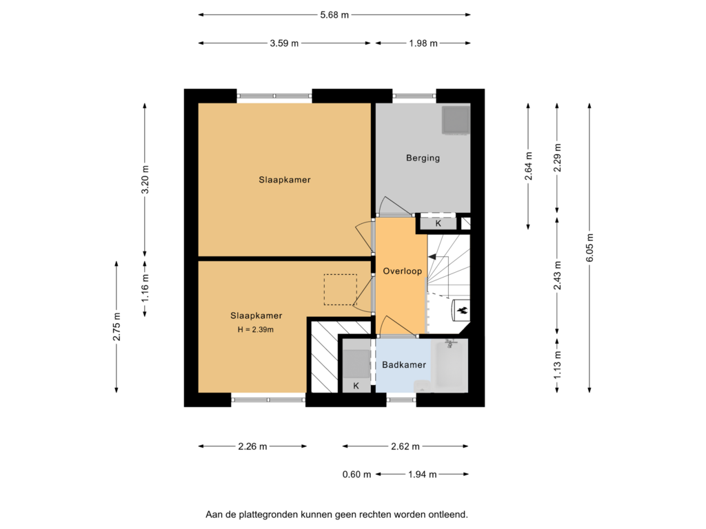 Bekijk plattegrond van 1e verdieping van Overhandstraat 18