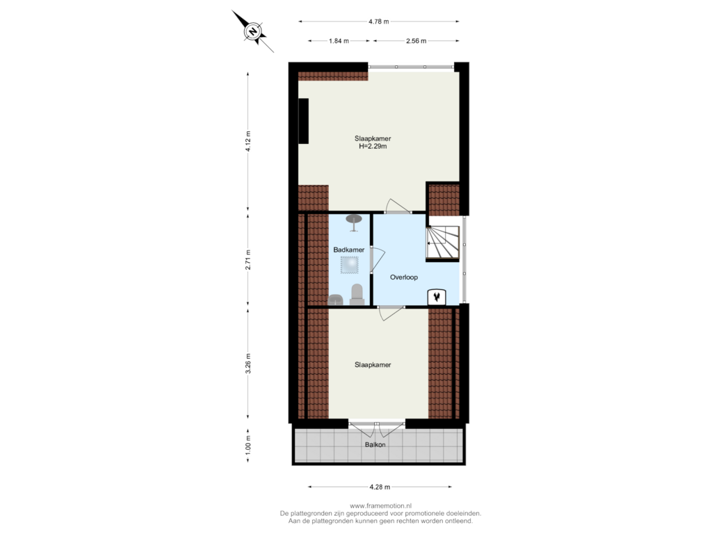 Bekijk plattegrond van Verdieping 3 van Borgesiusstraat 3-B02