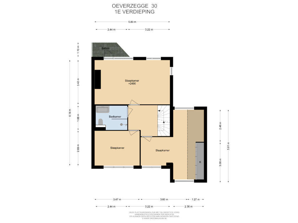 Bekijk plattegrond van 1E Verdieping van Oeverzegge 30