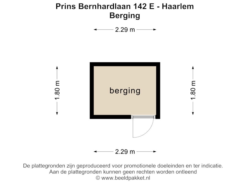 Bekijk plattegrond van BERGING van Prins Bernhardlaan 142-E