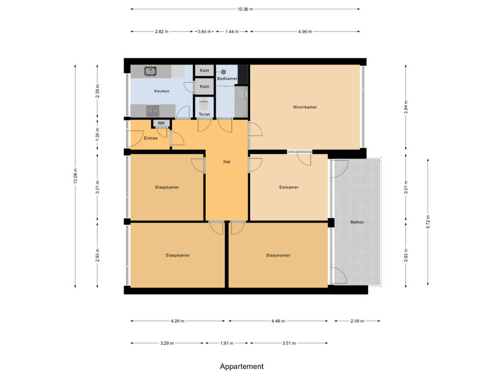 View floorplan of Appartement of Albert van Raalteplein 132